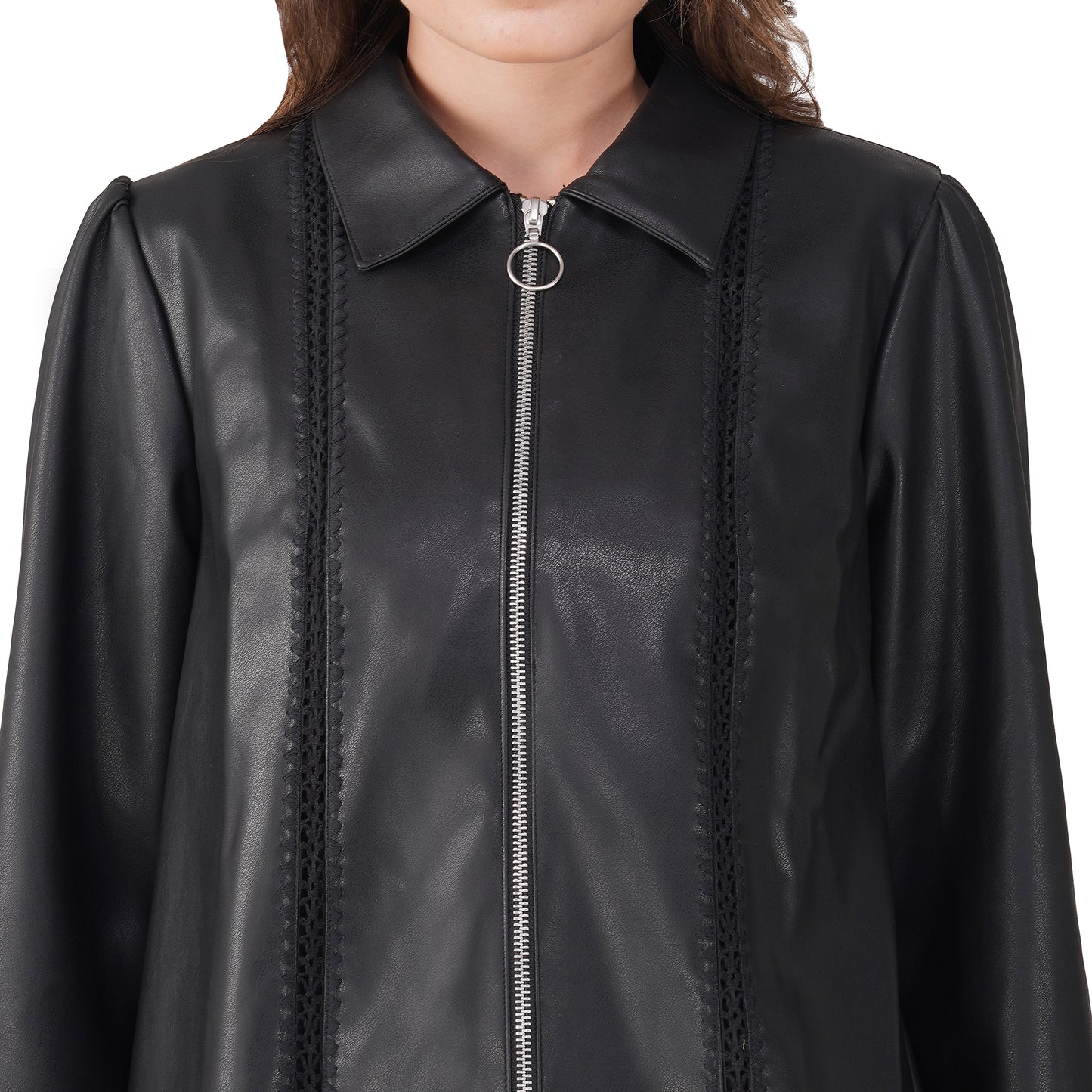 SLAY. Women's Limited Edition Black Stretch Faux Leather Co-ord Set