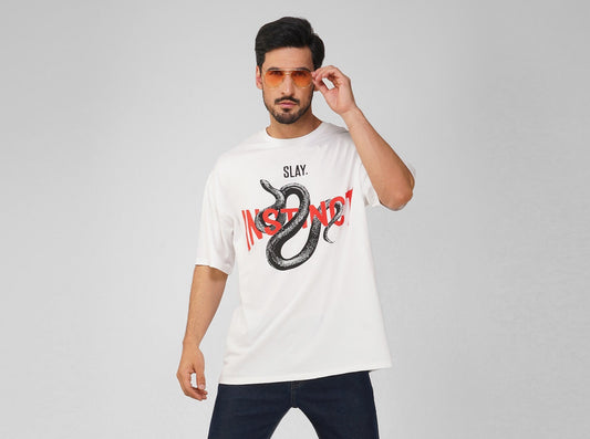SLAY. Men's Snake Instinct Oversized Drop shoulder T shirt
