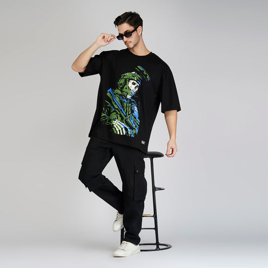 SLAY. Men's Black Slim Fit Cargo Pants