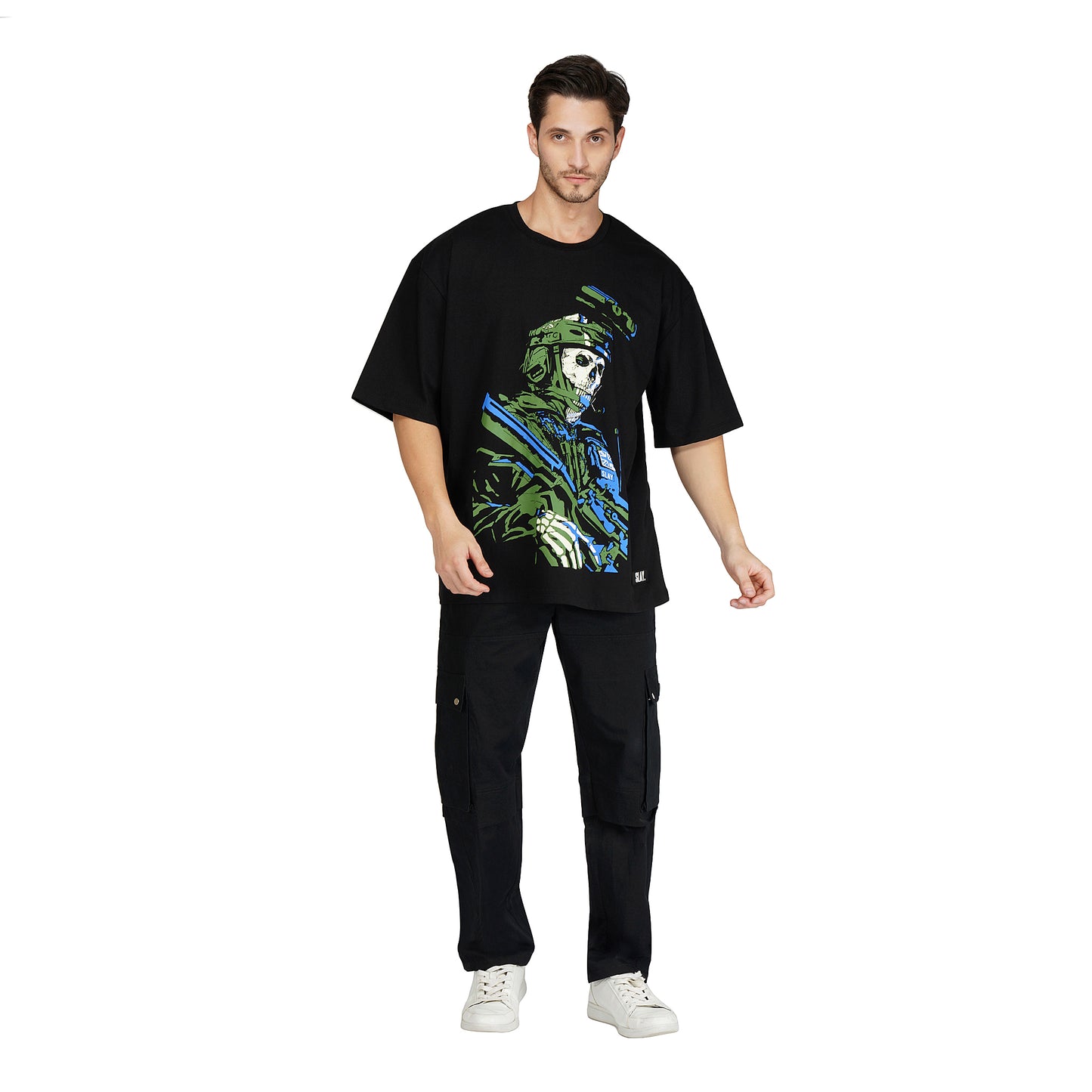 SLAY. Men's Black Slim Fit Cargo Pants