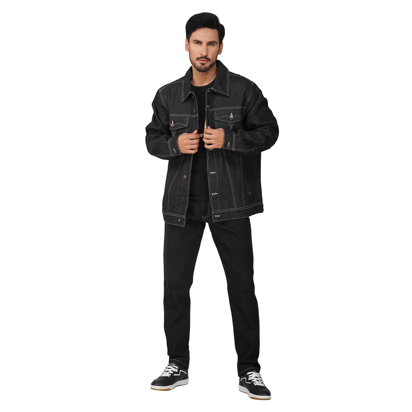 SLAY. Men's Black Denim Jacket & Jeans Co-ord Set