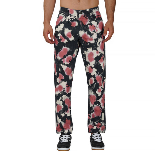 SLAY. Men's Blue & Pink Tie Dye Denim Jeans