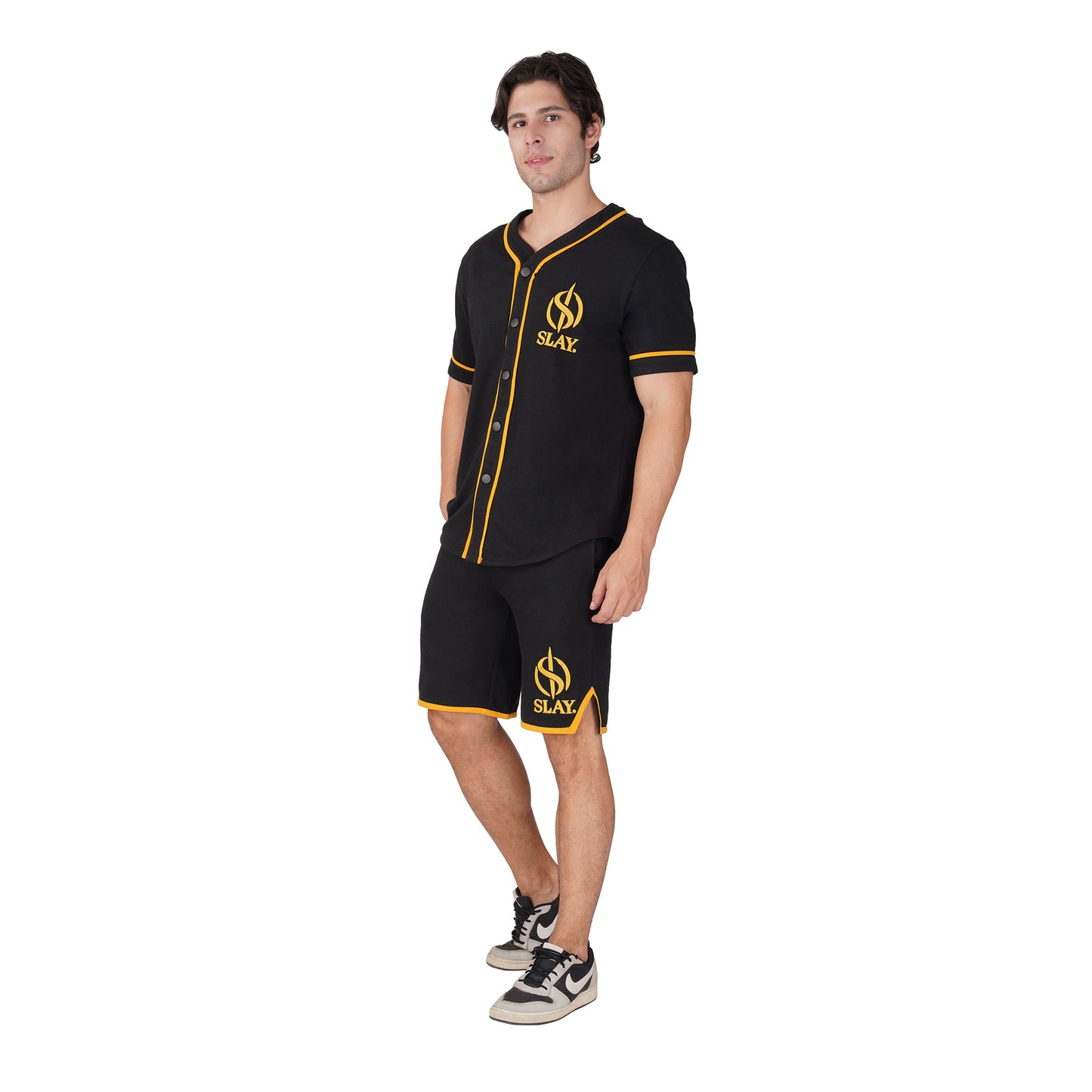 SLAY. Men's Black Varsity Co-ord Set