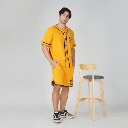 SLAY. Men's Yellow Varsity Co-ord Set