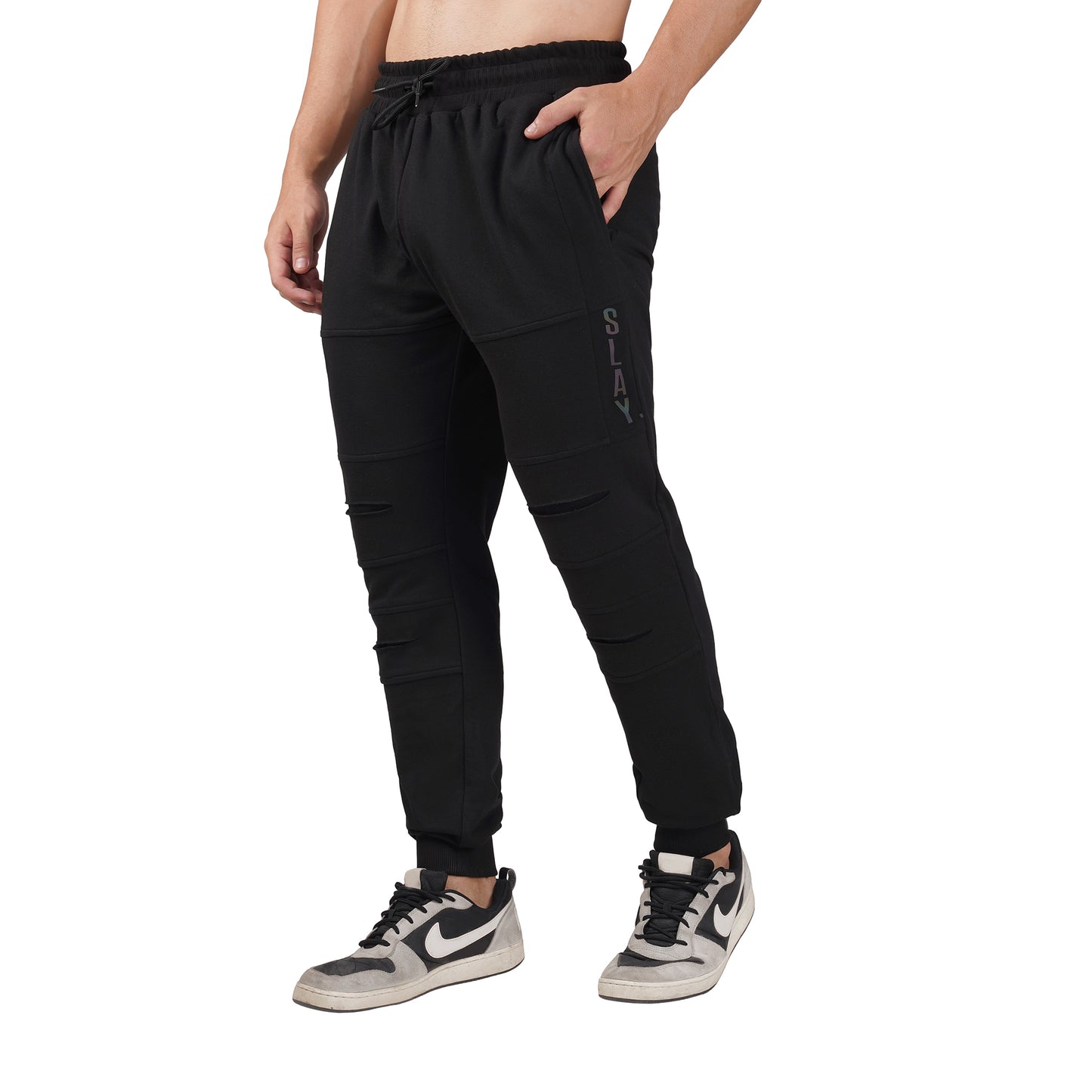 SLAY. Men's Limited Edition Reflective Glow in Dark Black Tracksuit