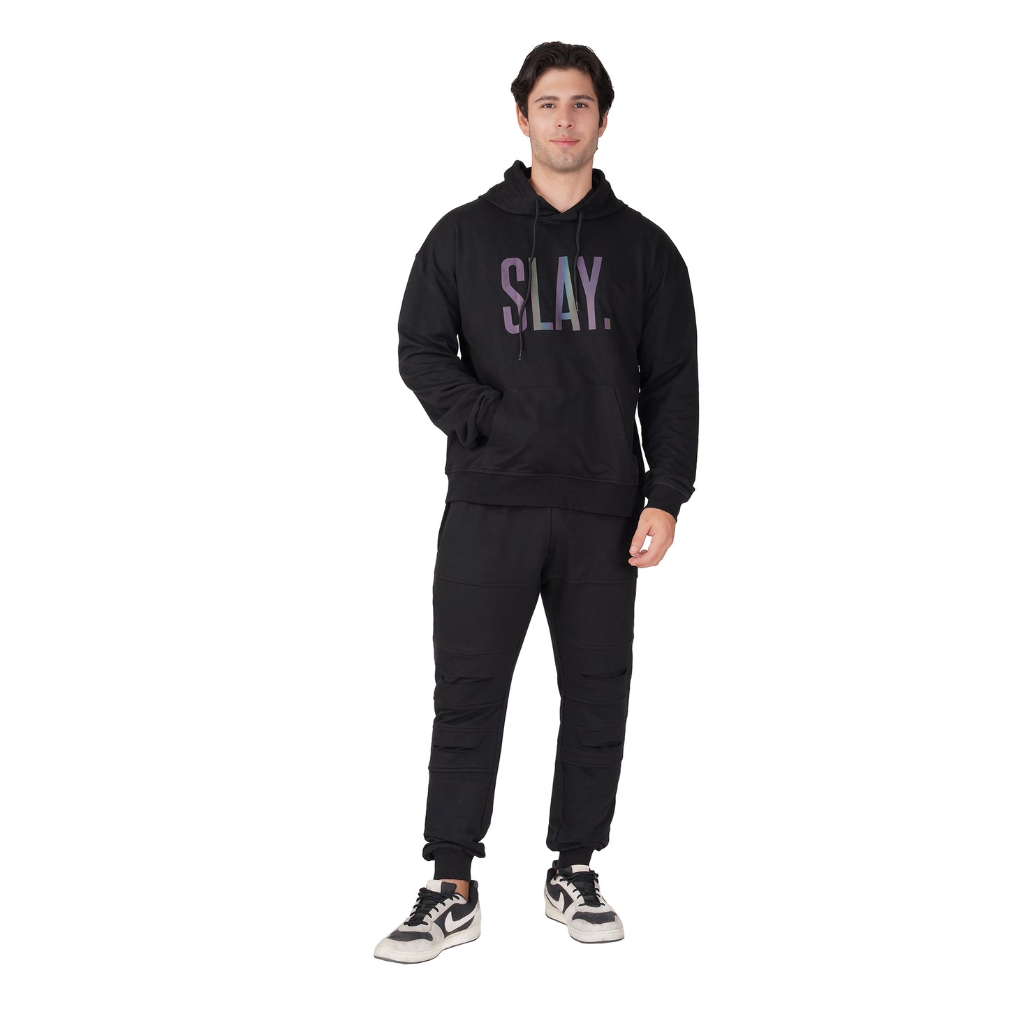 SLAY. Men's Limited Edition Reflective Glow in Dark Black Tracksuit
