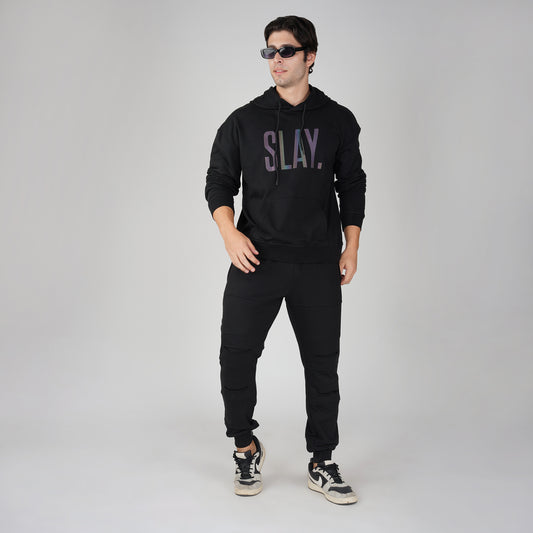SLAY. Men's Limited Edition Reflective Glow in Dark Black Tracksuit