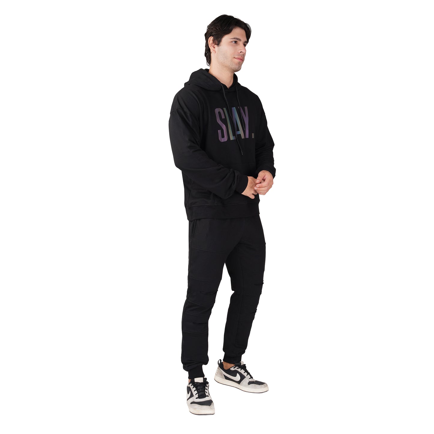 SLAY. Men's Limited Edition Reflective Glow in Dark Black Tracksuit