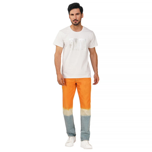 SLAY. Men's Orange White Blue Ombre Denim Jeans