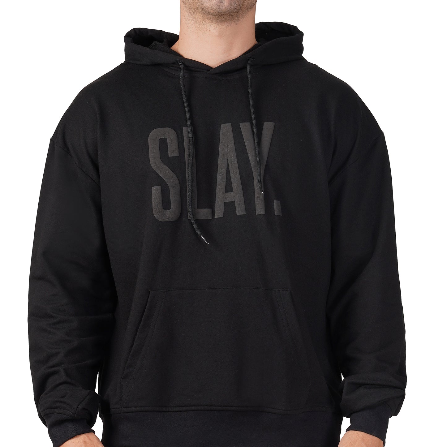 SLAY. Men's All Black Puff Print Black Tracksuit