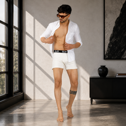 SLAY. Men's White Underwear Trunks