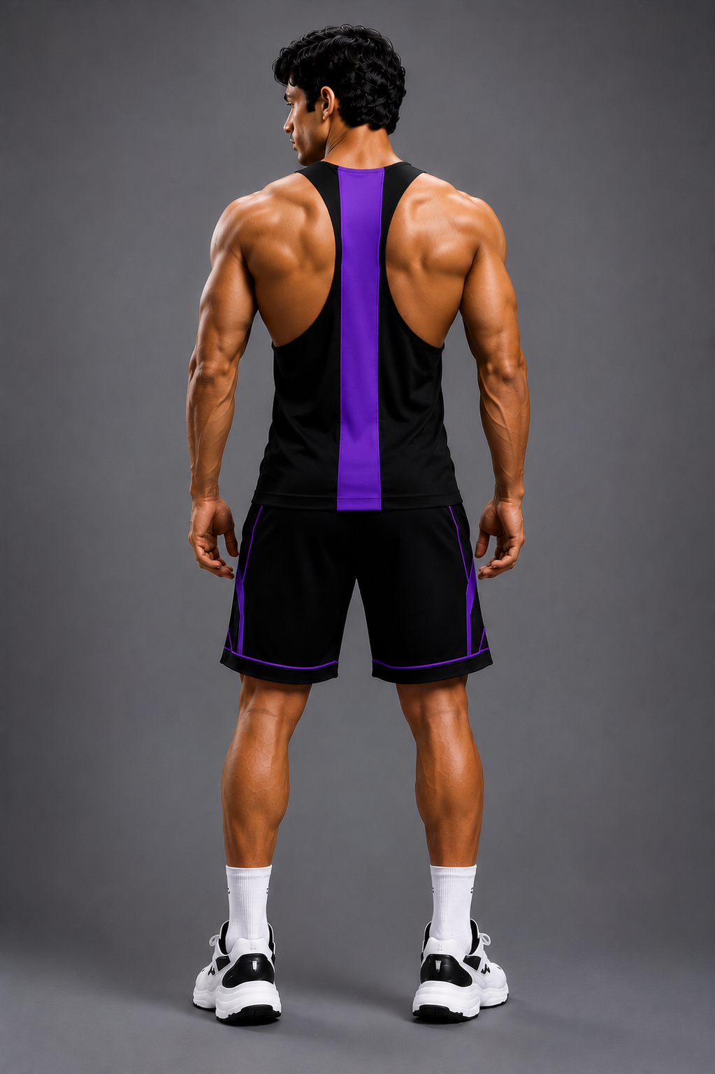 SLAY. Men's Purple Vest Athleisure Performance Set