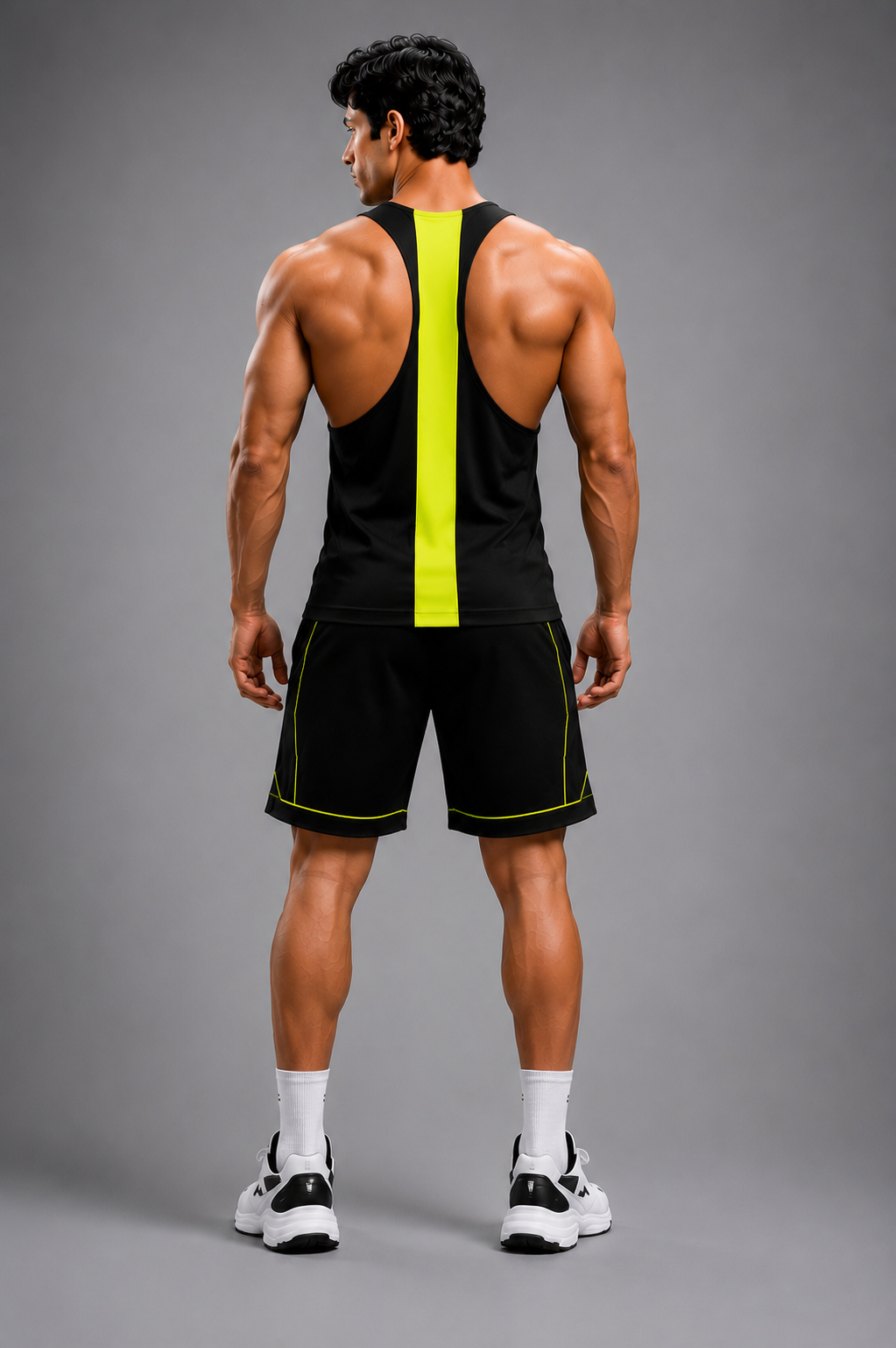 SLAY. Men's Neon Green Vest Athleisure Performance Set