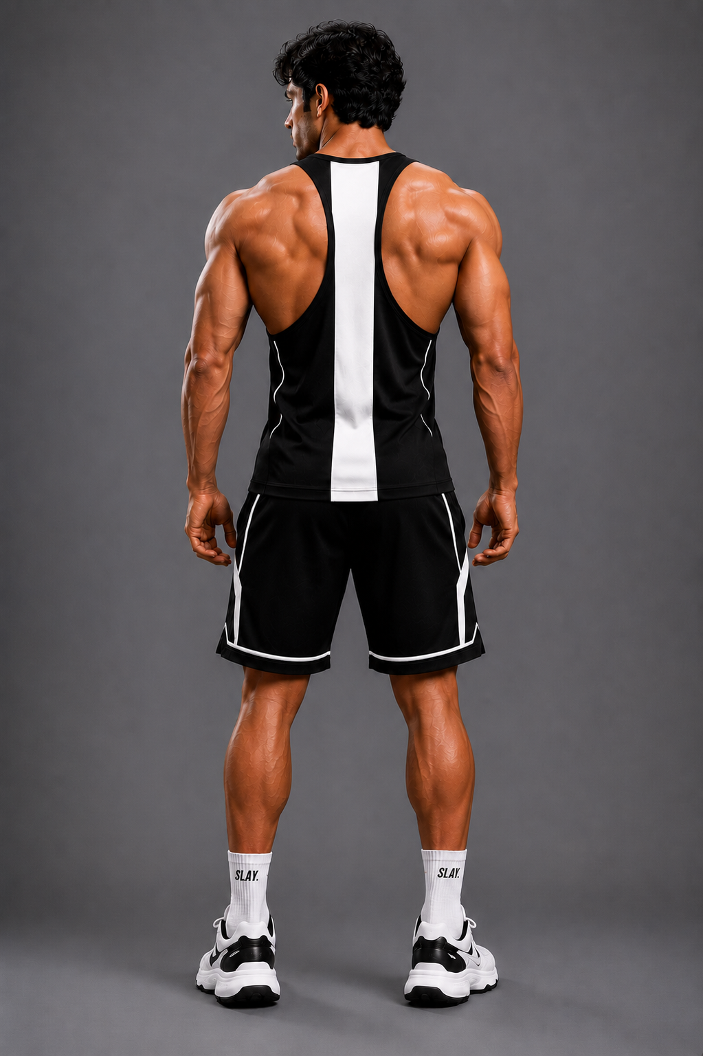 SLAY. Men's White Vest Athleisure Performance Set
