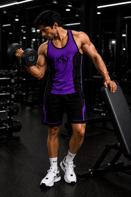 SLAY. Men's Purple Vest Athleisure Performance Set