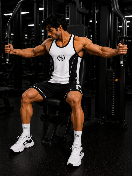 SLAY. Men's White Vest Athleisure Performance Set