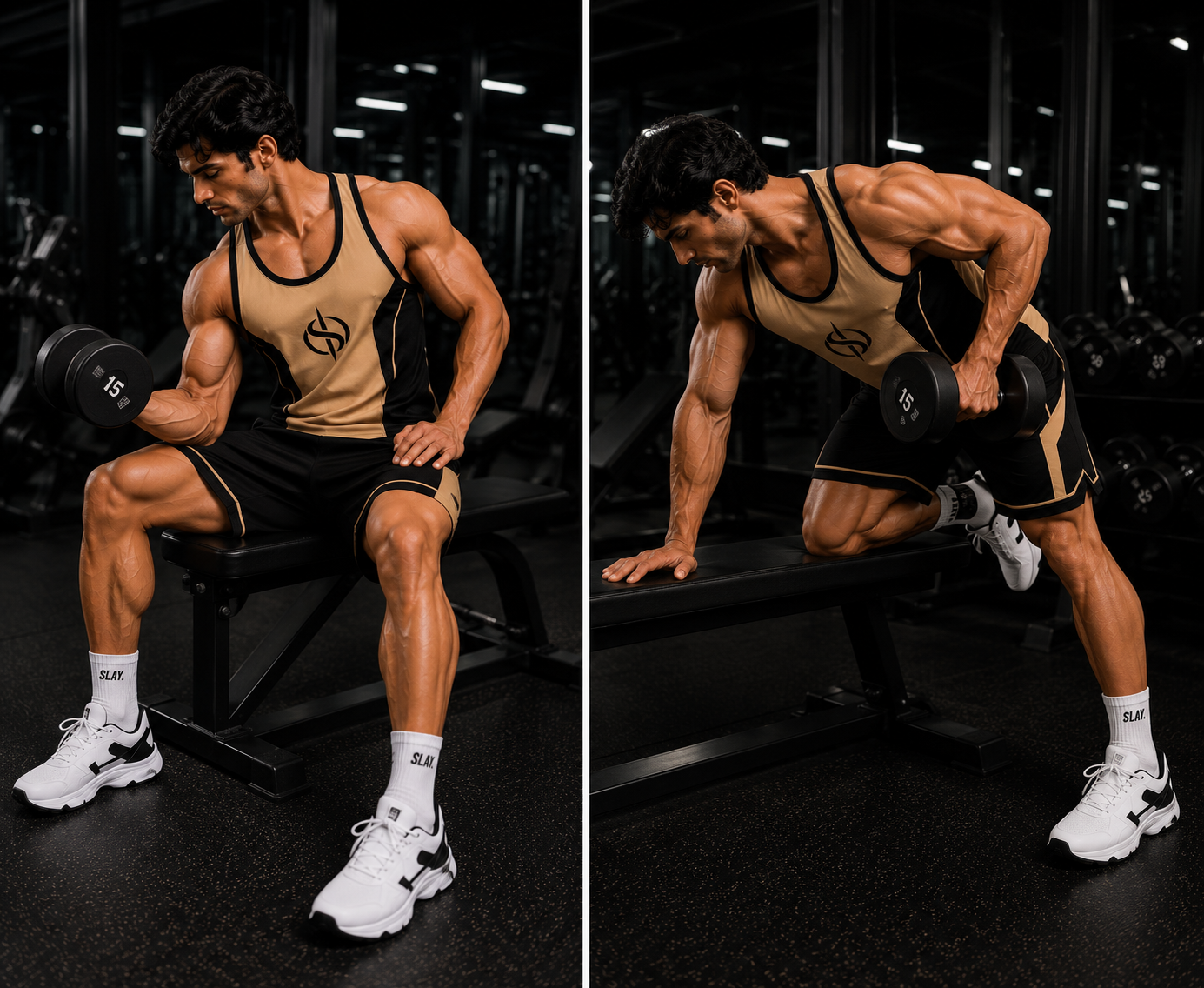 SLAY. Men's Beige Vest Athleisure Performance Set