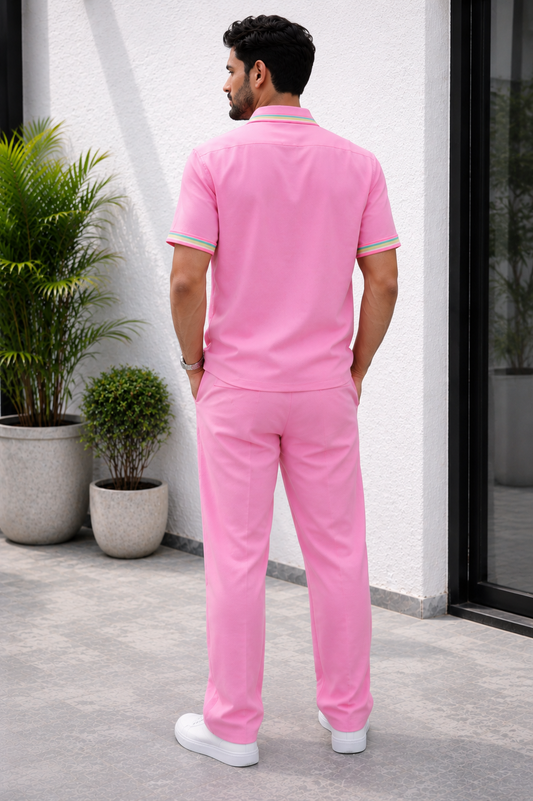 SLAY. Candy Pink Resort Linen Co-ord Set