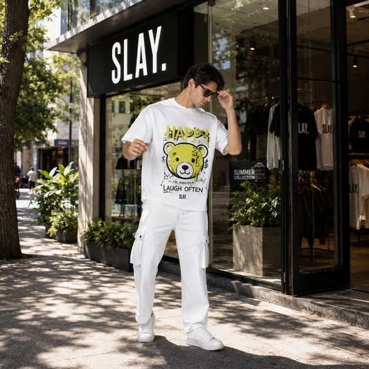 SLAY. Men's Teddy Bear Oversized Drop shoulder T shirt