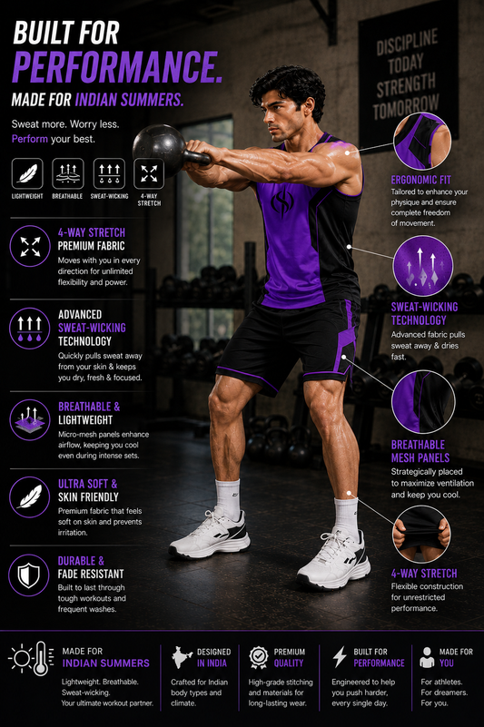 SLAY. Men's Purple Athleisure Performance Set