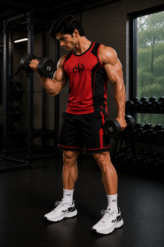 SLAY. Men's Red Athleisure Performance Set