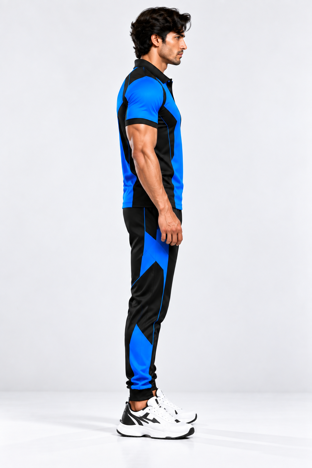 SLAY. Men's Blue Polo Track Pants Athleisure Performance Set