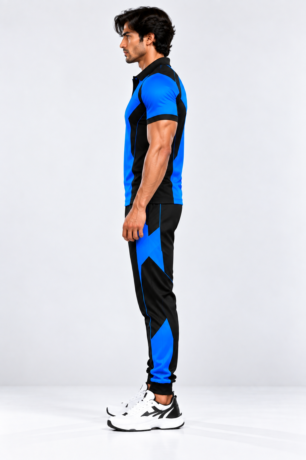 SLAY. Men's Blue Polo Track Pants Athleisure Performance Set