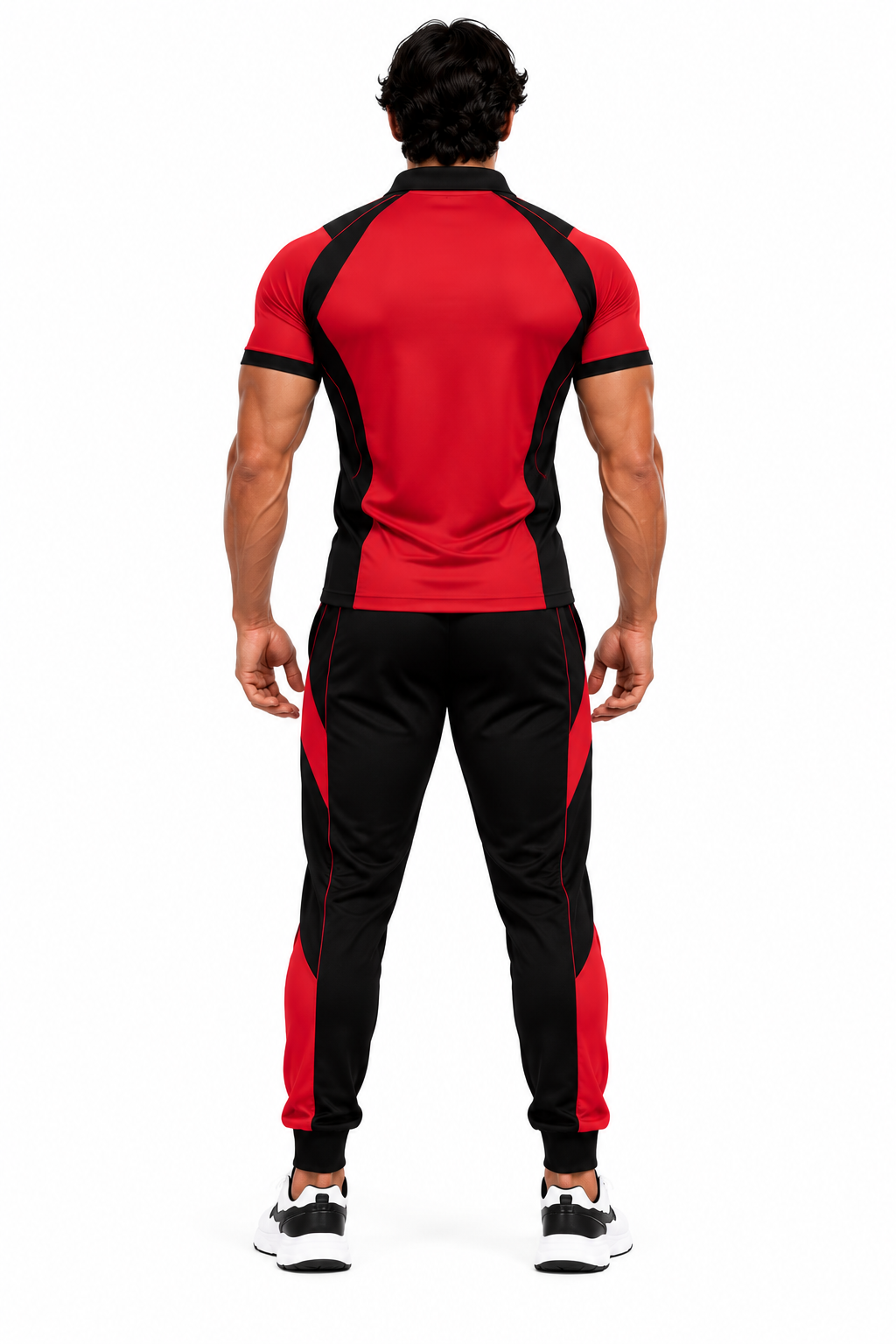 SLAY. Men's Red Polo Track Pants Athleisure Performance Set