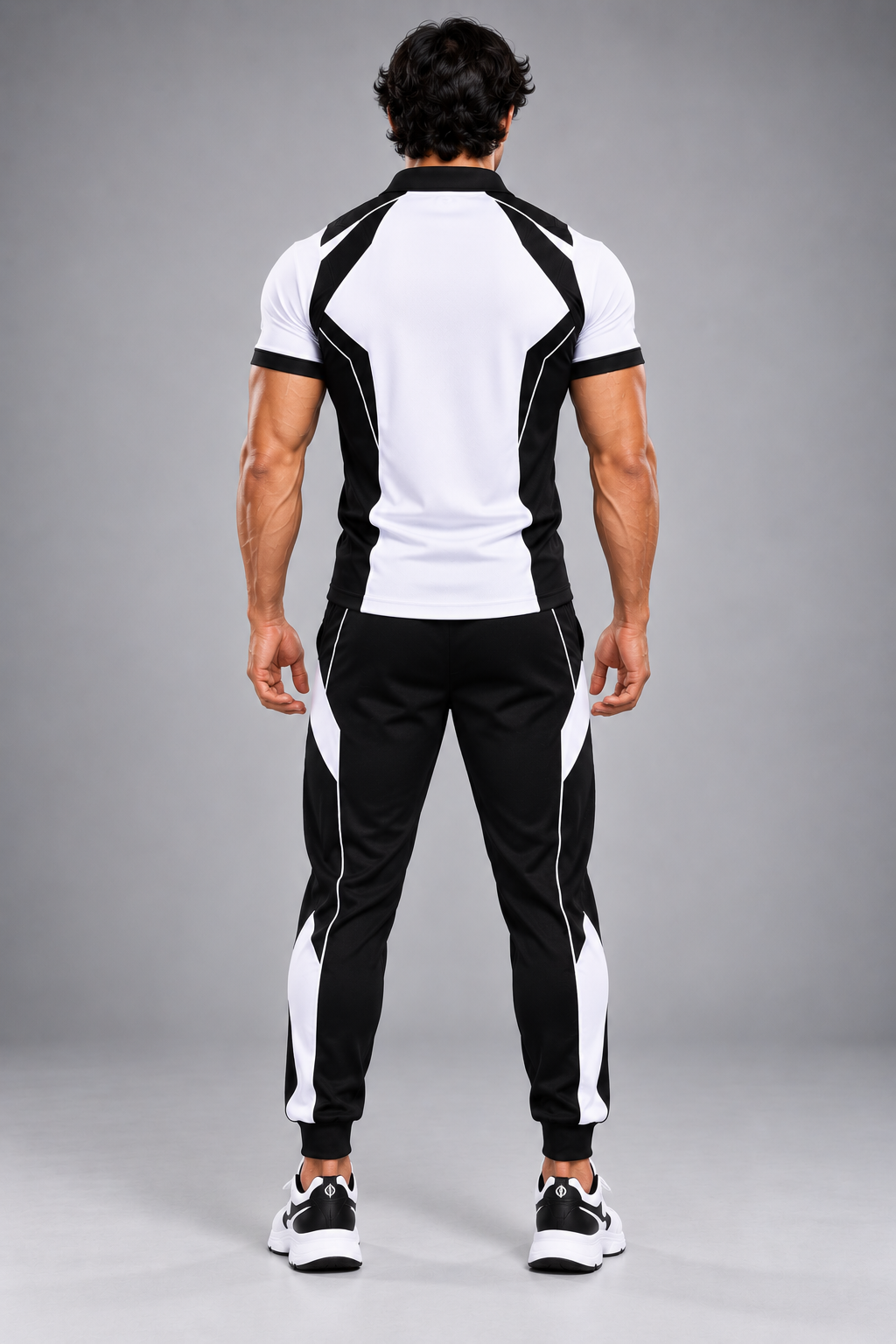 SLAY. Men's White Polo Track Pants Athleisure Performance Set