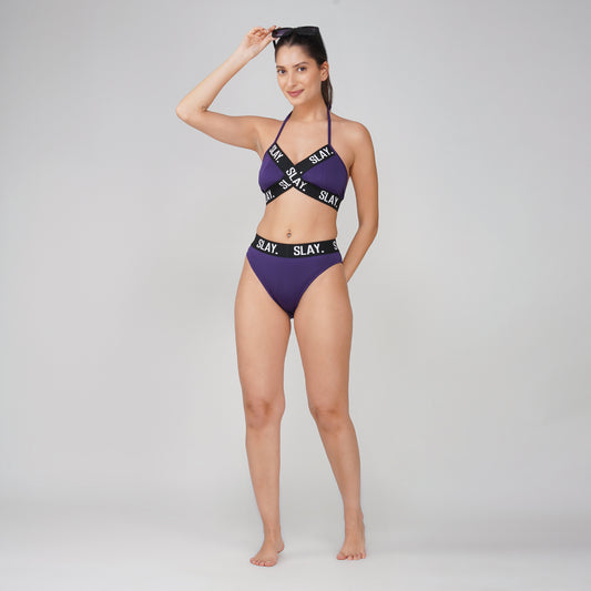 SLAY. Sport Women's Purple Bikini Set Swimwear