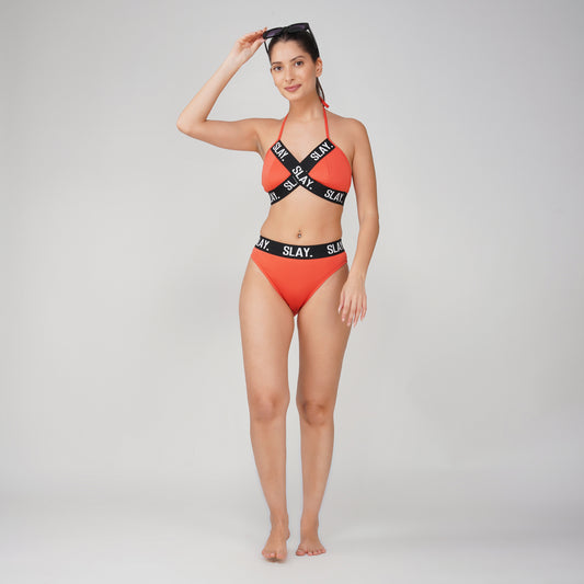 SLAY. Sport Women's Orange Bikini Set Swimwear