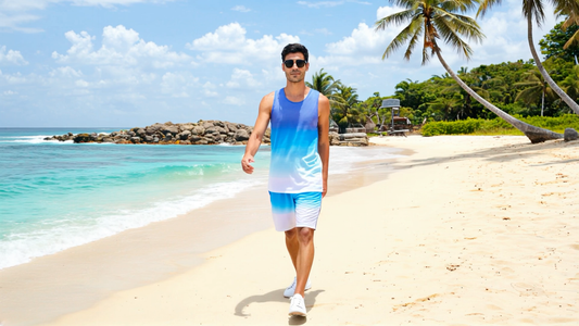 SLAY. Men's Ombre Vest & Shorts Co-ord Set