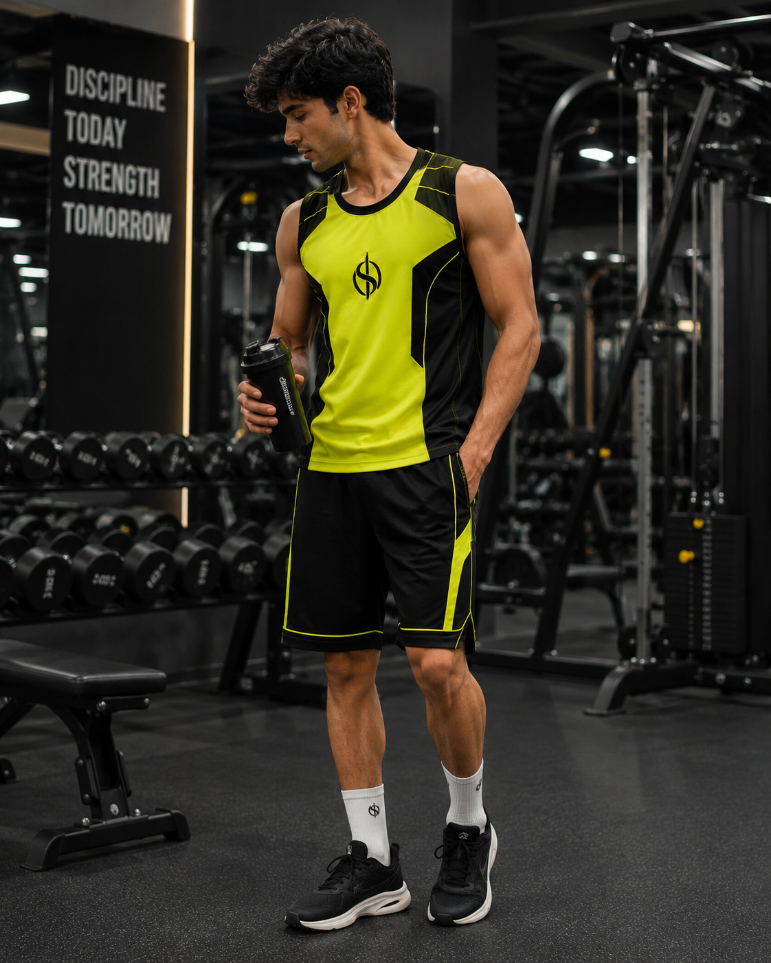SLAY. Men's Neon Orange Athleisure Performance Set