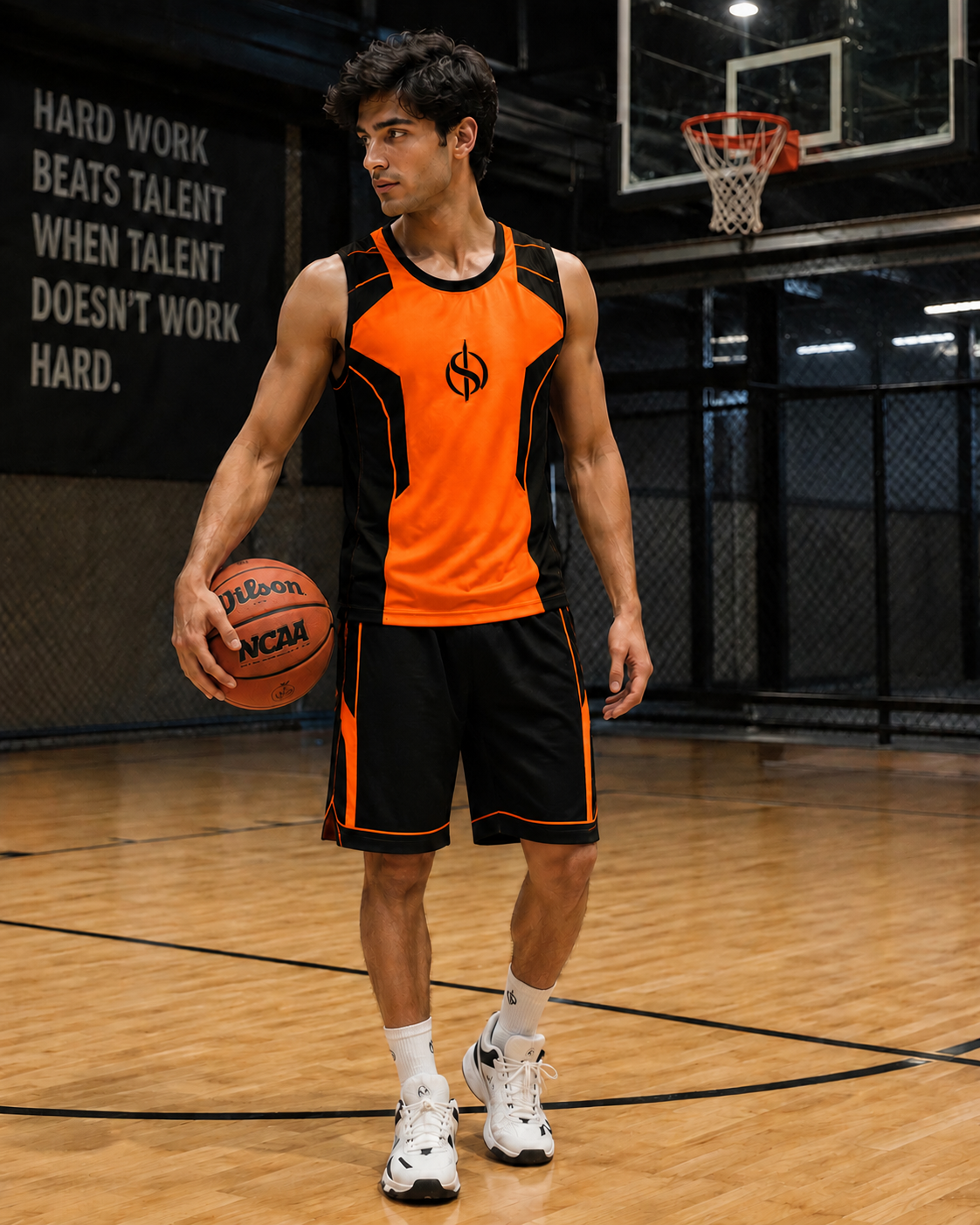 SLAY. Men's Neon Orange Athleisure Performance Set