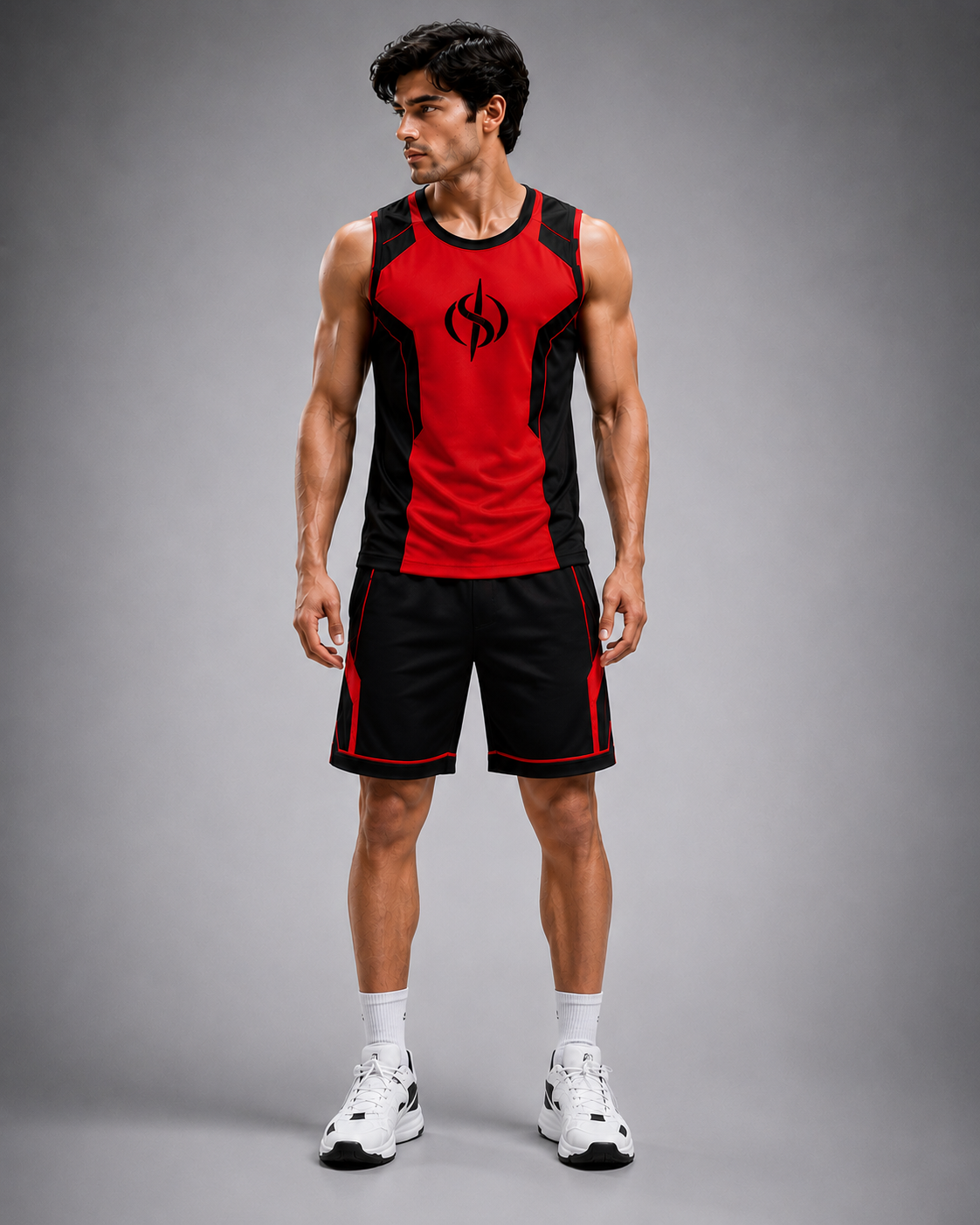 SLAY. Men's Neon Orange Athleisure Performance Set