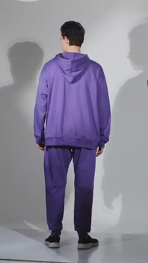SLAY. Men's Purple Oversized Drop Shoulder Hoodie & Joggers Co-ord Set