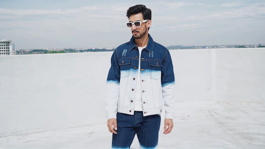 SLAY. Men's Blue Ombre Denim Jacket & Jeans Co-ord Set