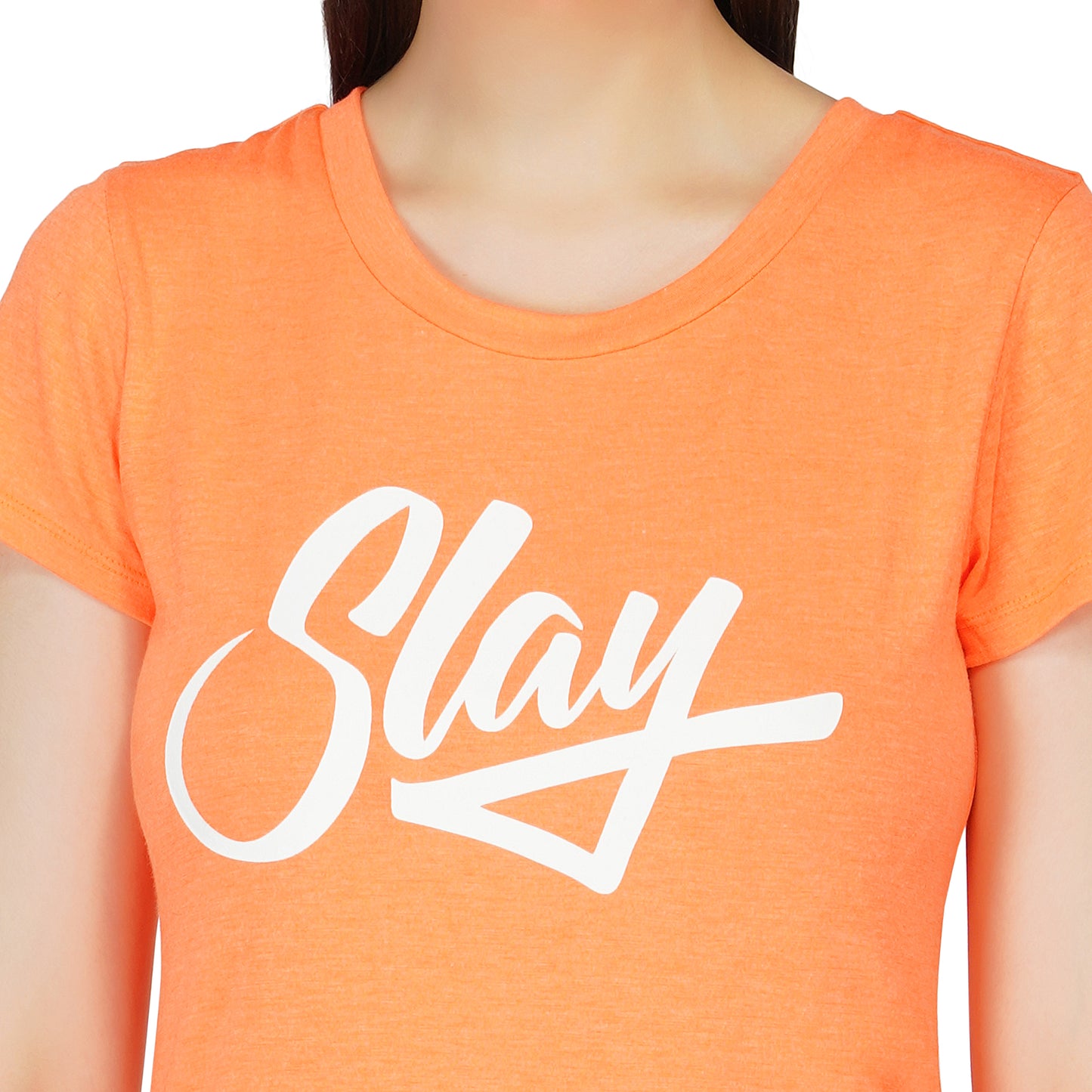SLAY. Sport Women's Neon Orange Printed T-shirt