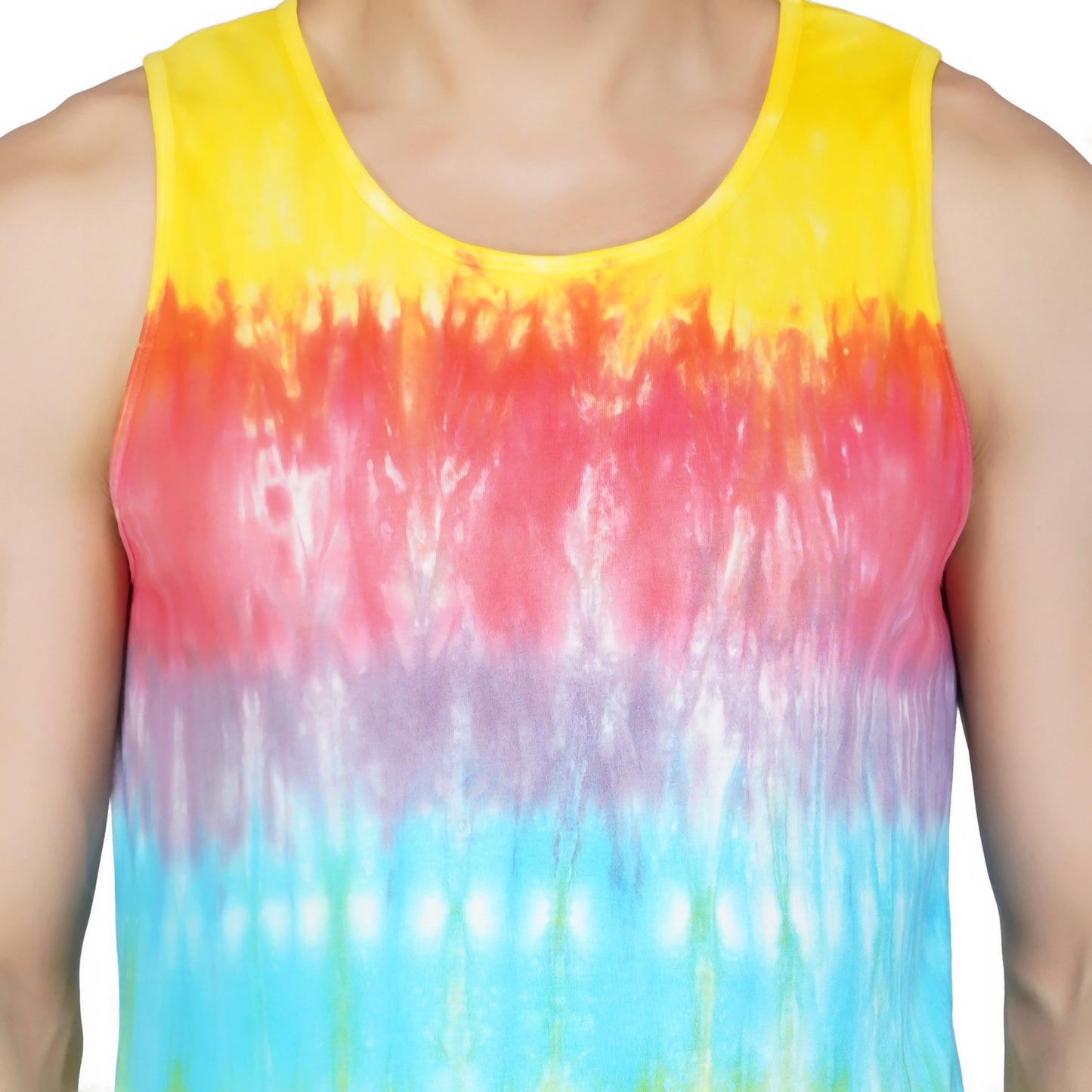 SLAY. Men's Rainbow Tie Dye Vest & Shorts Co-ord Set