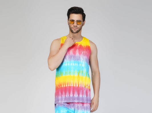 SLAY. Men's Rainbow Tie Dye Vest