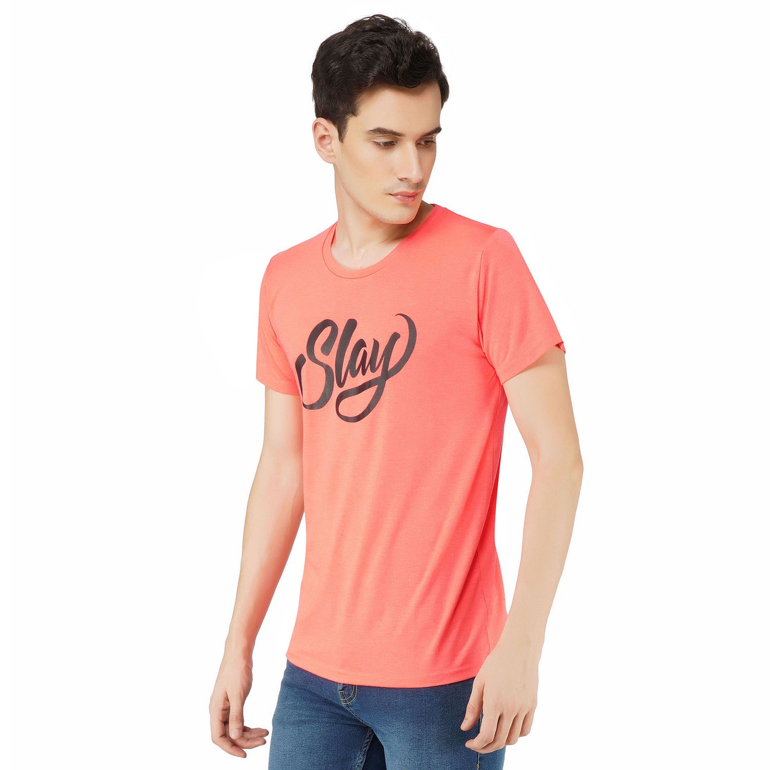 SLAY. Sport Men's Printed Neon Pink T-shirt-clothing-to-slay.myshopify.com-T-Shirt