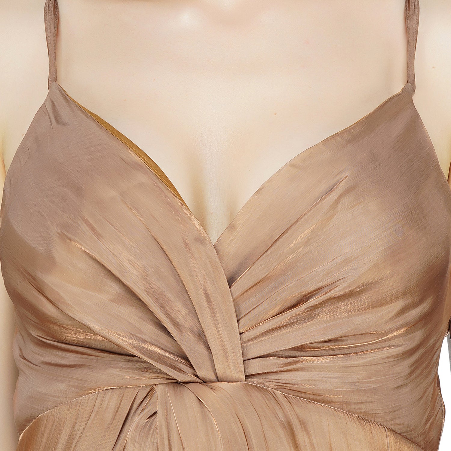 SLAY. Women's Copper Ruched Satin Mini Slip Dress in Shimmer Fabric-clothing-to-slay.myshopify.com-