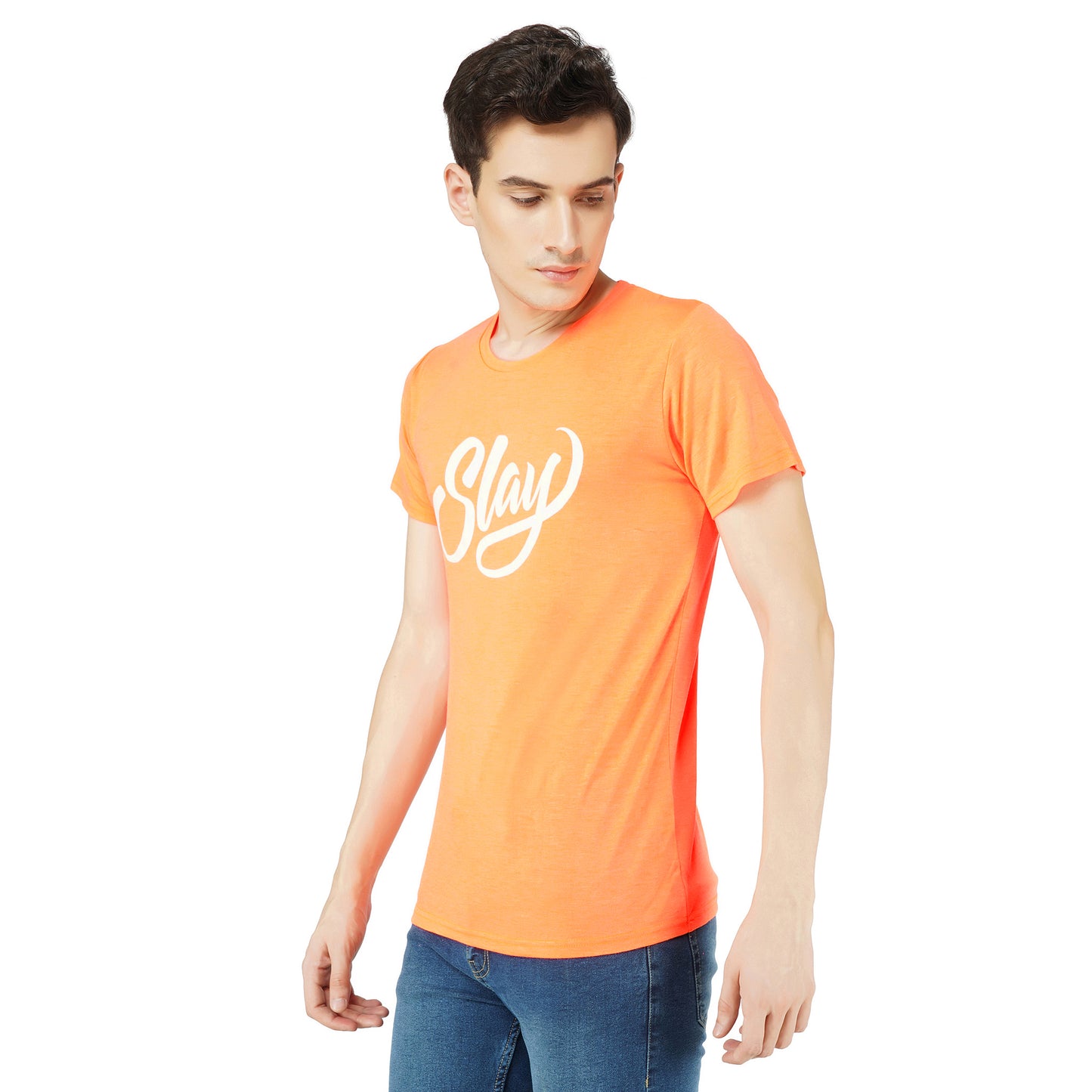 SLAY. Sport Men's Printed Neon Orange T-shirt-clothing-to-slay.myshopify.com-T-Shirt