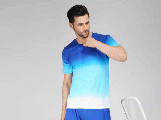 SLAY. Men's Blue to White Ombre T Shirt