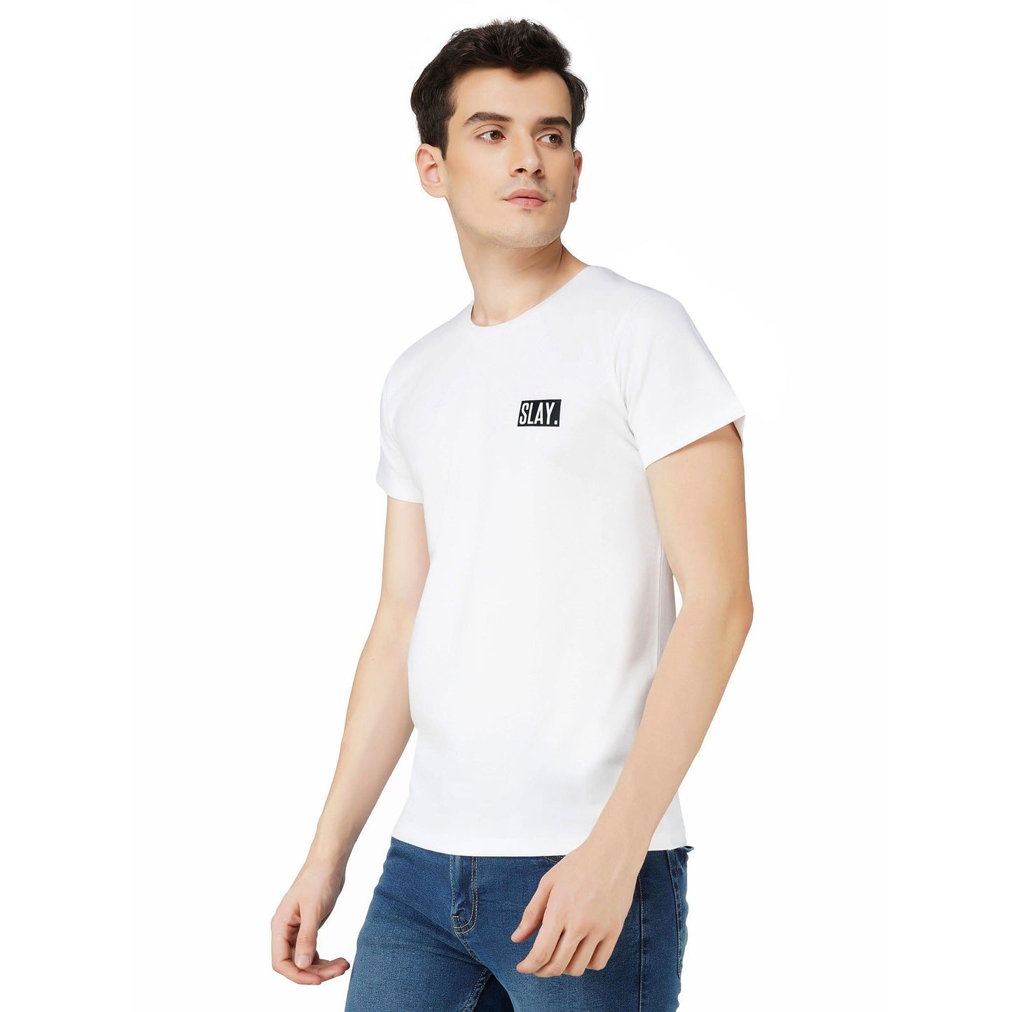 SLAY. Men's Basic Plain White T shirt-clothing-to-slay.myshopify.com-T-Shirt