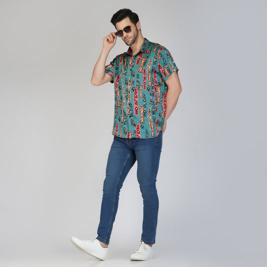 SLAY. Men's Aztec Print Designer Shirt