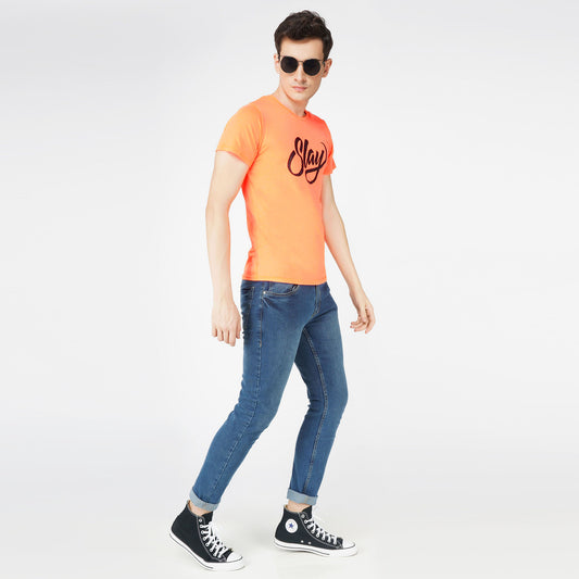 SLAY. Sport Men's Printed Neon Orange T-shirt-clothing-to-slay.myshopify.com-T-Shirt