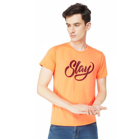 SLAY. Sport Men's Printed Neon Orange T-shirt-clothing-to-slay.myshopify.com-T-Shirt