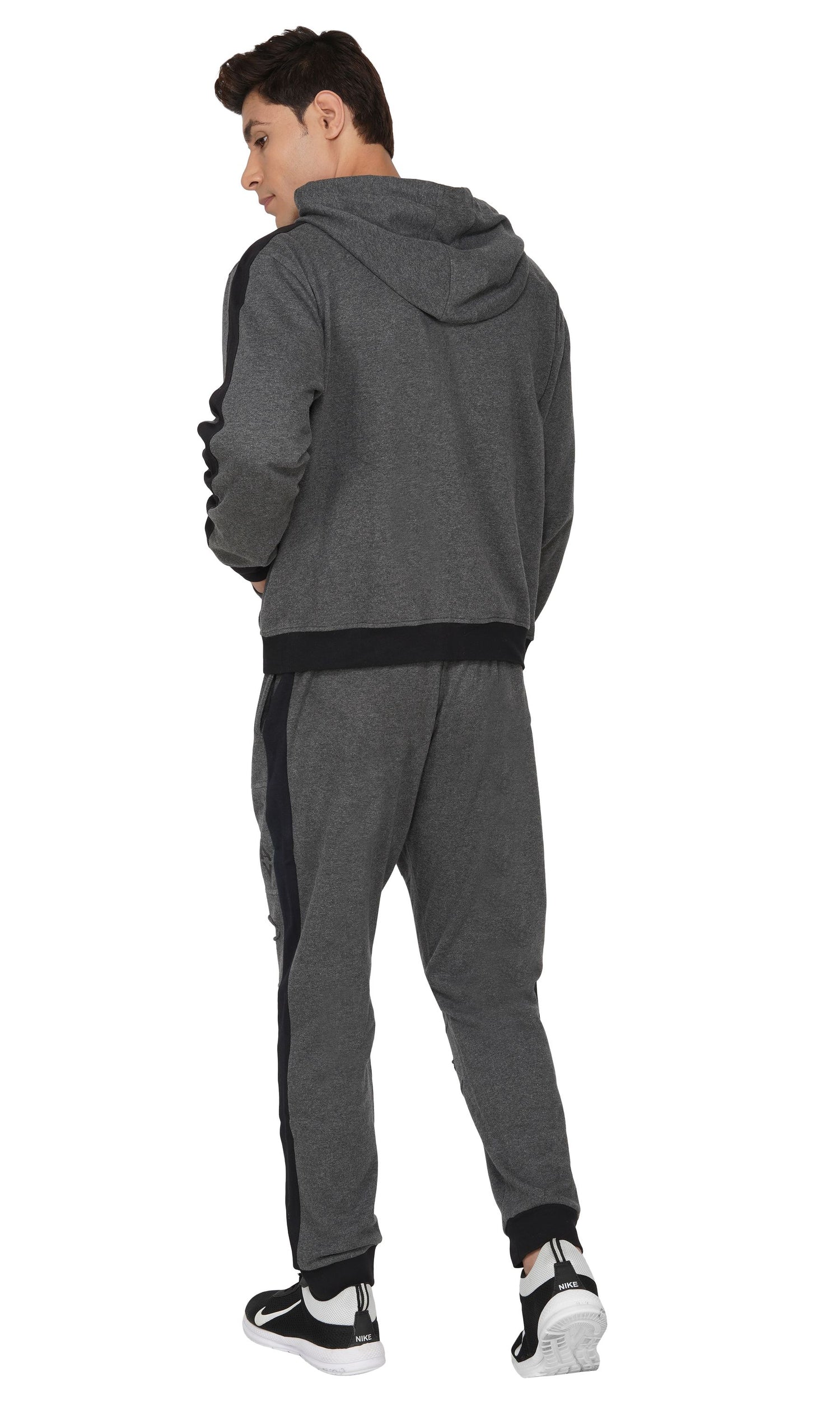 SLAY. Men's Dark Grey Tracksuit with Black Side Stripes-clothing-to-slay.myshopify.com-Tracksuit
