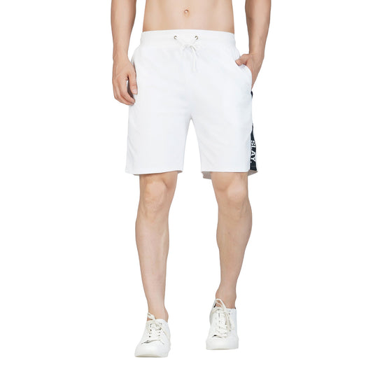 SLAY. Men's White Shorts(4 way Stretch Fabric)